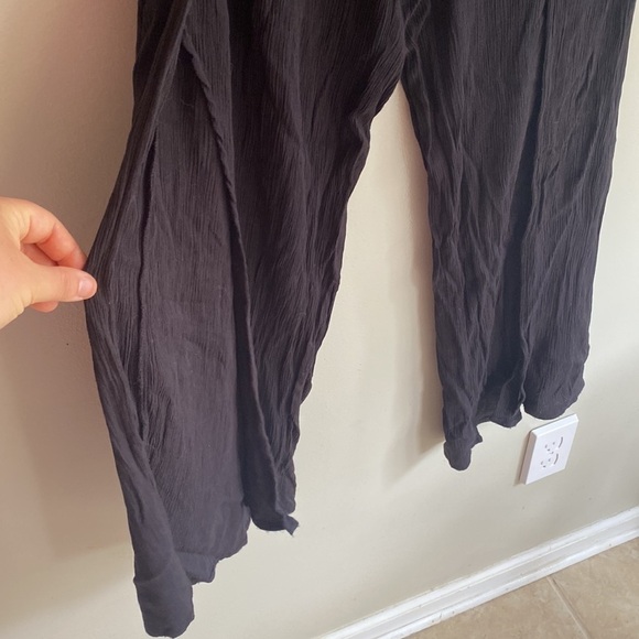 Kona Sol Womens Swim Cover Up Pants XL Black Tie front split leg - Picture 3 of 6